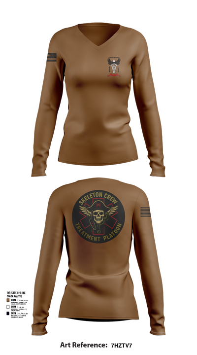 Treatment Platoon 30194736 Women's Long Sleeve V-neck Shirt - 21