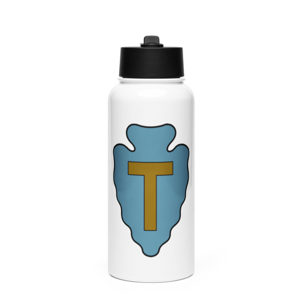 36th Infantry Division A Co 1-141 Stainless Steel Water Bottle with a Straw Lid