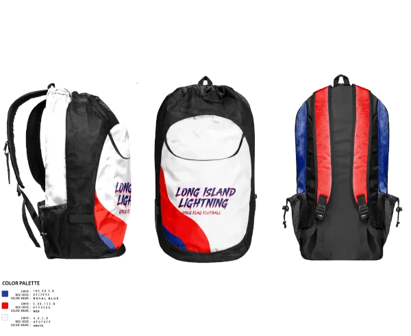 Gear Bag, LI LIGHTNING, , Teamtime, Team time, sublimation, custom sports apparel, team uniforms, spirit wear, spiritwear, sports uniforms, custom shirts, team store, custom team store, fundraiser sports, apparel fundraiser
