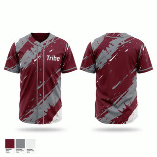 Full Button Baseball Jersey, Tribe, Baseball, Teamtime, Team time, sublimation, custom sports apparel, team uniforms, spirit wear, spiritwear, sports uniforms, custom shirts, team store, custom team store, fundraiser sports, apparel fundraiser