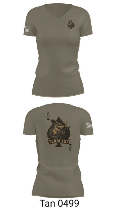 MESG1 TEAM 707 61403527 Women's Short Sleeve V-neck Shirt - 65