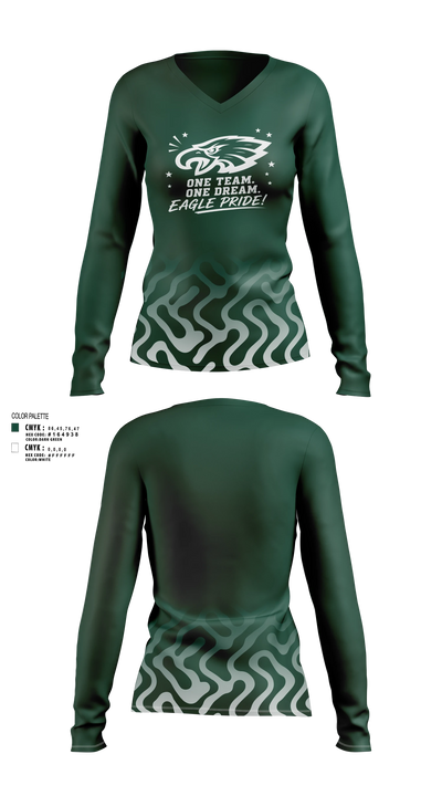 Exhalt Eagles Women's Long Sleeve V-neck Shirt - 3