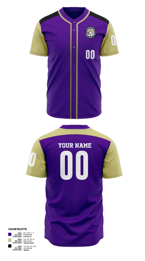 Full Button Baseball Jersey, Onsted Wildcats, Baseball, Teamtime, Team time, sublimation, custom sports apparel, team uniforms, spirit wear, spiritwear, sports uniforms, custom shirts, team store, custom team store, fundraiser sports, apparel fundraiser