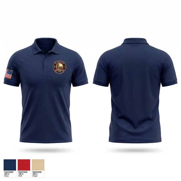 Short Sleeve Performance Polo, Yucca Volunteer Fire Department, Fire Department, Teamtime, Team time, sublimation, custom sports apparel, team uniforms, spirit wear, spiritwear, sports uniforms, custom shirts, team store, custom team store, fundraiser sports, apparel fundraiser