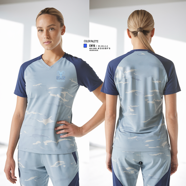 Womens Short Sleeve Vneck Shirt, Seabrook Middle School Soccer, Women's Soccer, Teamtime, Team time, sublimation, custom sports apparel, team uniforms, spirit wear, spiritwear, sports uniforms, custom shirts, team store, custom team store, fundraiser sports, apparel fundraiser