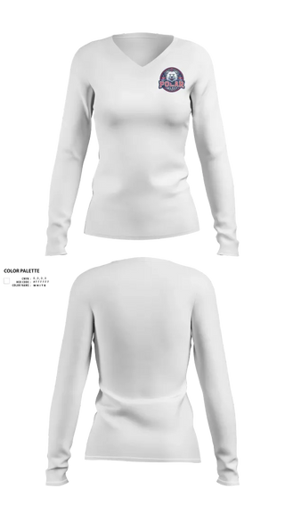 Womens Long Sleeve Vneck Shirt, Polar Select, Ice Hockey, Teamtime, Team time, sublimation, custom sports apparel, team uniforms, spirit wear, spiritwear, sports uniforms, custom shirts, team store, custom team store, fundraiser sports, apparel fundraiser