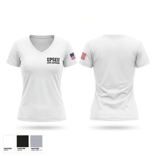 Womens Short Sleeve Vneck Shirt, UPSEU COPS DIVISION, Police, Teamtime, Team time, sublimation, custom sports apparel, team uniforms, spirit wear, spiritwear, sports uniforms, custom shirts, team store, custom team store, fundraiser sports, apparel fundraiser