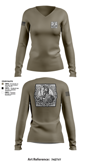Womens Long Sleeve Vneck Shirt, Detachment 9, Army, Teamtime, Team time, sublimation, custom sports apparel, team uniforms, spirit wear, spiritwear, sports uniforms, custom shirts, team store, custom team store, fundraiser sports, apparel fundraiser