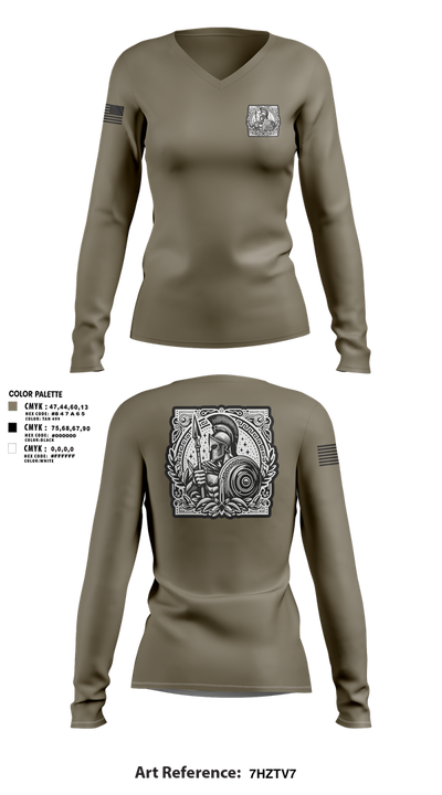 Detachment 9 10001787 Women's Long Sleeve V-neck Shirt - 1