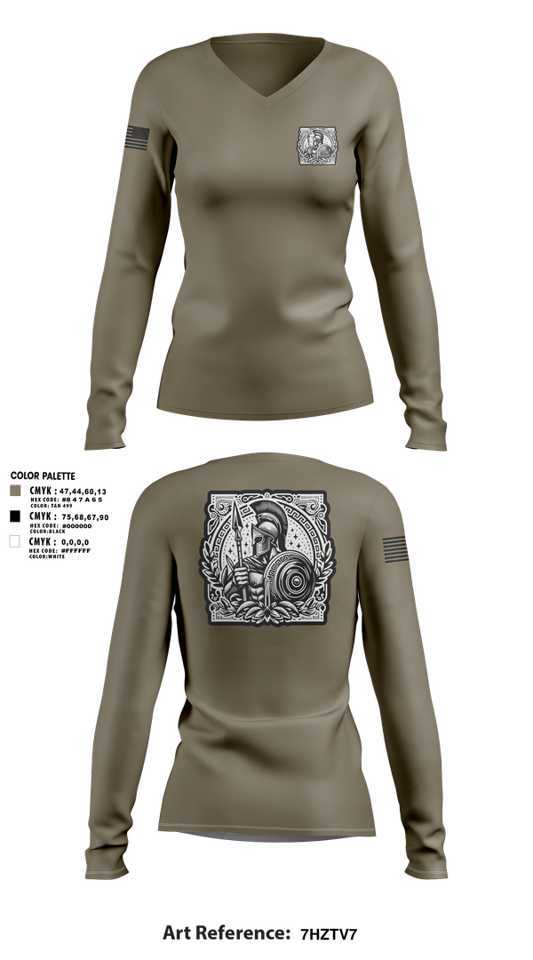 Womens Long Sleeve Vneck Shirt, Detachment 9, Army, Teamtime, Team time, sublimation, custom sports apparel, team uniforms, spirit wear, spiritwear, sports uniforms, custom shirts, team store, custom team store, fundraiser sports, apparel fundraiser
