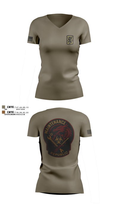 411Th CBRN 48851239 Women's Short Sleeve V-neck Shirt - 1