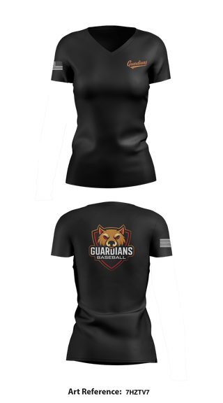 Womens Short Sleeve Vneck Shirt, Guardians Baseball, Baseball, Teamtime, Team time, sublimation, custom sports apparel, team uniforms, spirit wear, spiritwear, sports uniforms, custom shirts, team store, custom team store, fundraiser sports, apparel fundraiser