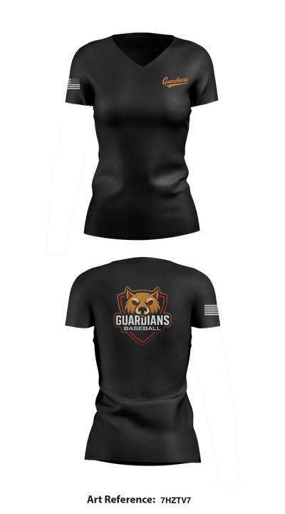 Guardians Baseball 46818393 Women's Short Sleeve V-neck Shirt - 24
