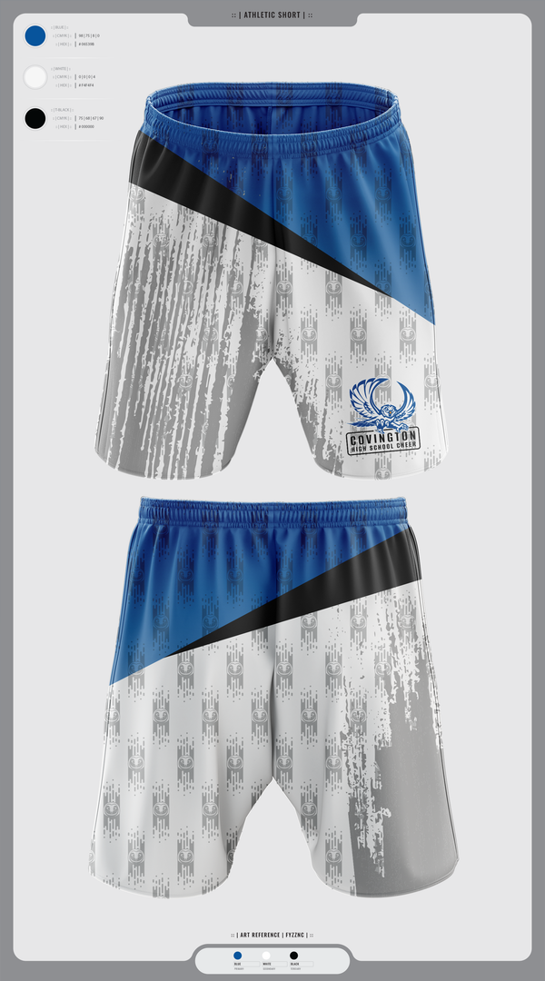 Athletic Shorts With Pockets, Covington High School Cheer, Cheer, Teamtime, Team time, sublimation, custom sports apparel, team uniforms, spirit wear, spiritwear, sports uniforms, custom shirts, team store, custom team store, fundraiser sports, apparel fundraiser