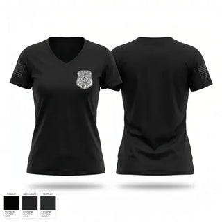 Womens Short Sleeve Vneck Shirt, Lady Lake Police Department, Police, Teamtime, Team time, sublimation, custom sports apparel, team uniforms, spirit wear, spiritwear, sports uniforms, custom shirts, team store, custom team store, fundraiser sports, apparel fundraiser