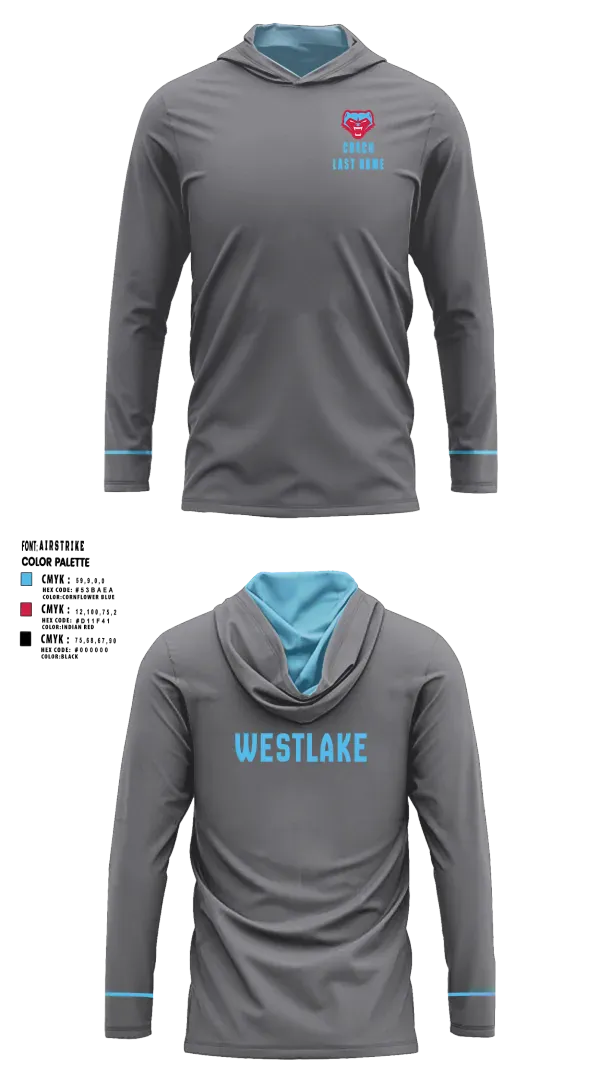 Long Sleeve Performance Shirt with hood, Jun Soccer AcademyShadow Ridge MS Staff, Men's Soccer, Teamtime, Team time, sublimation, custom sports apparel, team uniforms, spirit wear, spiritwear, sports uniforms, custom shirts, team store, custom team store, fundraiser sports, apparel fundraiser