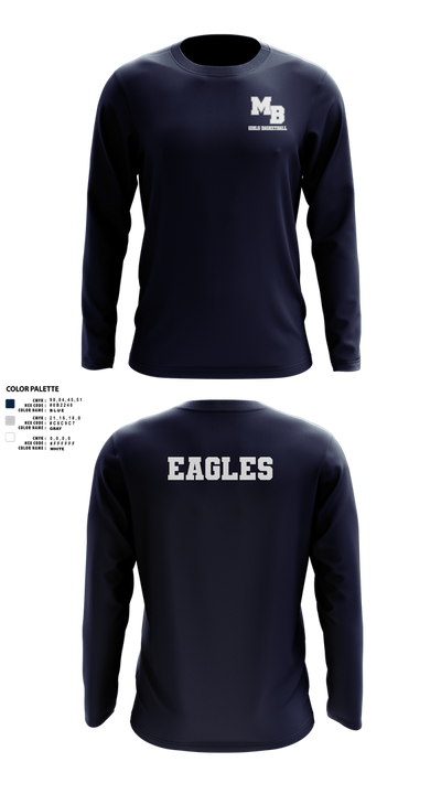 MB EAGLES Women's Basketball 49387606 Long Sleeve Performance Shirt 1