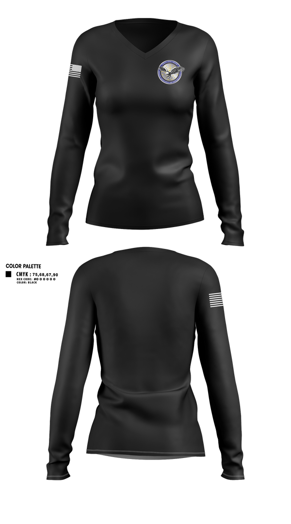 Womens Long Sleeve Vneck Shirt, Carroll County Emergency Communications, Police, Teamtime, Team time, sublimation, custom sports apparel, team uniforms, spirit wear, spiritwear, sports uniforms, custom shirts, team store, custom team store, fundraiser sports, apparel fundraiser