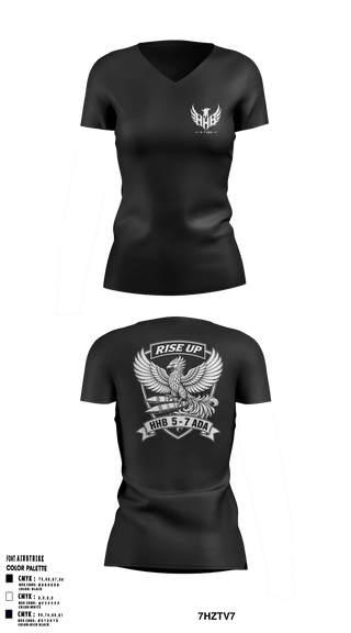 Womens Short Sleeve Vneck Shirt, HHB 5-7 ADA, Army, Teamtime, Team time, sublimation, custom sports apparel, team uniforms, spirit wear, spiritwear, sports uniforms, custom shirts, team store, custom team store, fundraiser sports, apparel fundraiser