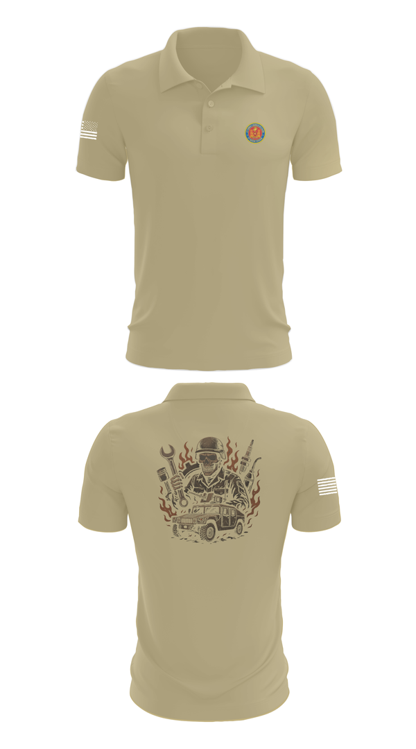 Short Sleeve Performance Polo, 4th Combat Engineer Battalion A Co, Marines, Teamtime, Team time, sublimation, custom sports apparel, team uniforms, spirit wear, spiritwear, sports uniforms, custom shirts, team store, custom team store, fundraiser sports, apparel fundraiser