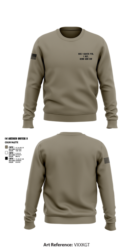Crew Neck Sweatshirt, HHC 1-504TH PIR, 1 BCT, 82ND ABN DIV, , Teamtime, Team time, sublimation, custom sports apparel, team uniforms, spirit wear, spiritwear, sports uniforms, custom shirts, team store, custom team store, fundraiser sports, apparel fundraiser