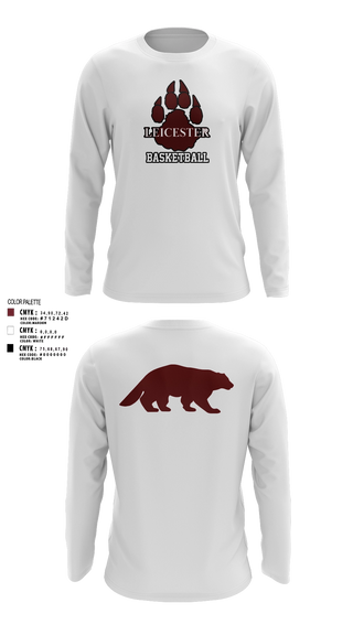Long Sleeve Performance Shirt, Leicester High School Basketball, Men's Basketball, Teamtime, Team time, sublimation, custom sports apparel, team uniforms, spirit wear, spiritwear, sports uniforms, custom shirts, team store, custom team store, fundraiser sports, apparel fundraiser