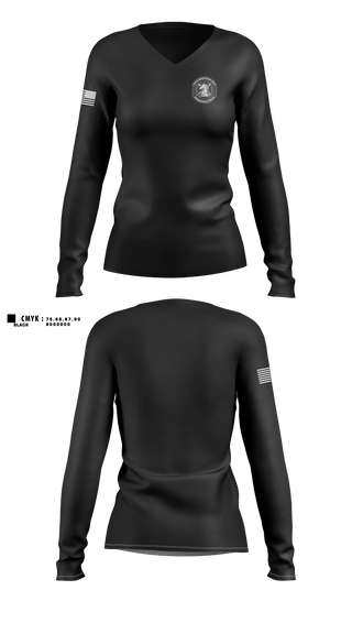 Womens Long Sleeve Vneck Shirt, Springfield CNT, Police, Teamtime, Team time, sublimation, custom sports apparel, team uniforms, spirit wear, spiritwear, sports uniforms, custom shirts, team store, custom team store, fundraiser sports, apparel fundraiser