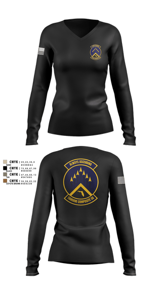 Womens Long Sleeve Vneck Shirt, SER-FL-355 TAMIAMI COMPOSITE SQUADRON, , Teamtime, Team time, sublimation, custom sports apparel, team uniforms, spirit wear, spiritwear, sports uniforms, custom shirts, team store, custom team store, fundraiser sports, apparel fundraiser