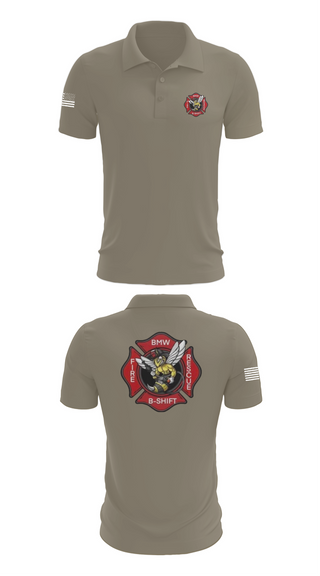 Short Sleeve Performance Polo, B-Shift, Fire Department, Teamtime, Team time, sublimation, custom sports apparel, team uniforms, spirit wear, spiritwear, sports uniforms, custom shirts, team store, custom team store, fundraiser sports, apparel fundraiser