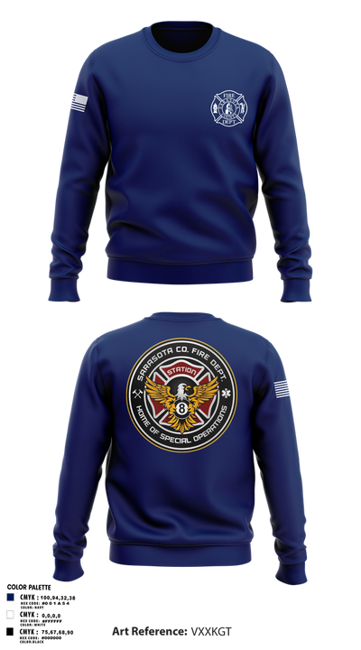 Sarasota County Fire Department 14494390 Crew Neck Sweatshirt - 7