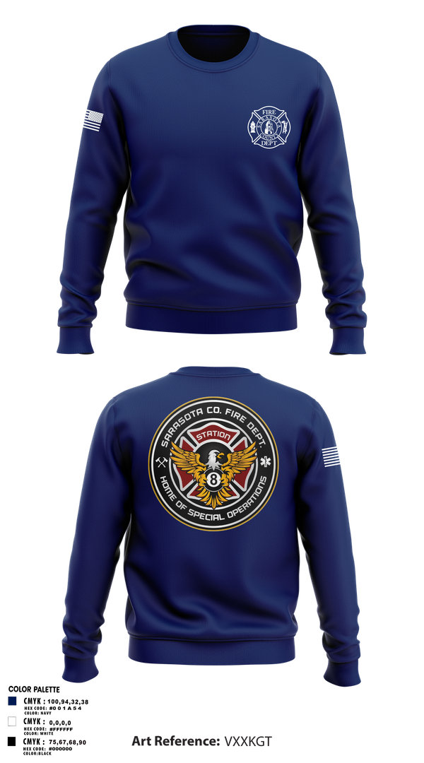 Crew Neck Sweatshirt, Sarasota County Fire Department, , Teamtime, Team time, sublimation, custom sports apparel, team uniforms, spirit wear, spiritwear, sports uniforms, custom shirts, team store, custom team store, fundraiser sports, apparel fundraiser