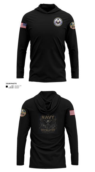 Long Sleeve Performance Shirt with hood, NRS CLARKSVILLE, Navy, Teamtime, Team time, sublimation, custom sports apparel, team uniforms, spirit wear, spiritwear, sports uniforms, custom shirts, team store, custom team store, fundraiser sports, apparel fundraiser