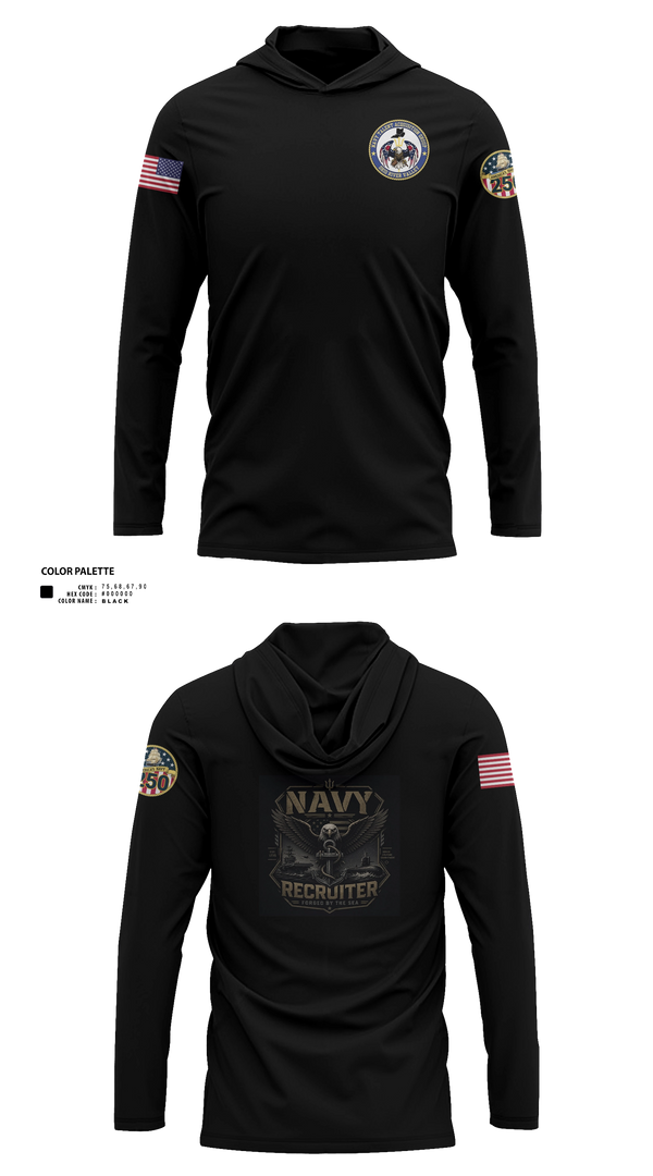 Long Sleeve Performance Shirt with hood, NRS CLARKSVILLE, Navy, Teamtime, Team time, sublimation, custom sports apparel, team uniforms, spirit wear, spiritwear, sports uniforms, custom shirts, team store, custom team store, fundraiser sports, apparel fundraiser