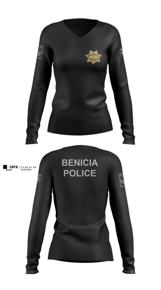 Womens Long Sleeve Vneck Shirt, Bpd mff, , Teamtime, Team time, sublimation, custom sports apparel, team uniforms, spirit wear, spiritwear, sports uniforms, custom shirts, team store, custom team store, fundraiser sports, apparel fundraiser