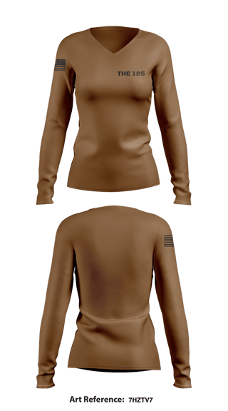 Womens Long Sleeve Vneck Shirt, The 125, National Guard, Teamtime, Team time, sublimation, custom sports apparel, team uniforms, spirit wear, spiritwear, sports uniforms, custom shirts, team store, custom team store, fundraiser sports, apparel fundraiser