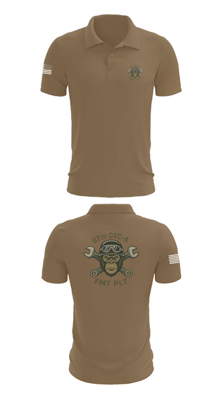 Short Sleeve Performance Polo, 87th CEC-A FMT PLT, , Teamtime, Team time, sublimation, custom sports apparel, team uniforms, spirit wear, spiritwear, sports uniforms, custom shirts, team store, custom team store, fundraiser sports, apparel fundraiser