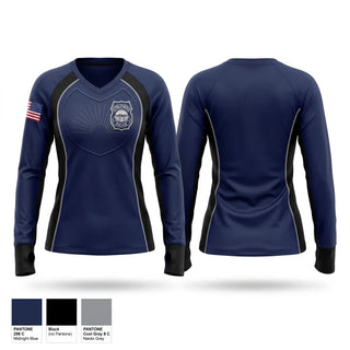 Womens Long Sleeve Vneck Shirt, Struthers Police Department, Police, Teamtime, Team time, sublimation, custom sports apparel, team uniforms, spirit wear, spiritwear, sports uniforms, custom shirts, team store, custom team store, fundraiser sports, apparel fundraiser