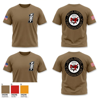 Old School Cotton Feel Shirt, BATTLE COMPANY 1-508PIR, Army, Teamtime, Team time, sublimation, custom sports apparel, team uniforms, spirit wear, spiritwear, sports uniforms, custom shirts, team store, custom team store, fundraiser sports, apparel fundraiser