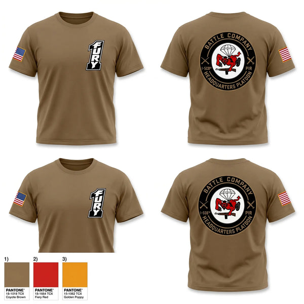 Old School Cotton Feel Shirt, BATTLE COMPANY 1-508PIR, Army, Teamtime, Team time, sublimation, custom sports apparel, team uniforms, spirit wear, spiritwear, sports uniforms, custom shirts, team store, custom team store, fundraiser sports, apparel fundraiser