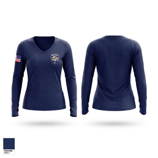 Womens Long Sleeve Vneck Shirt, Millport Fire Department, Fire Department, Teamtime, Team time, sublimation, custom sports apparel, team uniforms, spirit wear, spiritwear, sports uniforms, custom shirts, team store, custom team store, fundraiser sports, apparel fundraiser