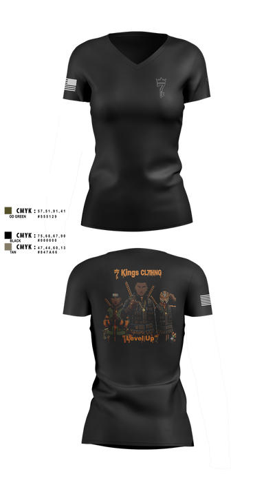 7 Women's Short Sleeve V-neck Shirt - 100