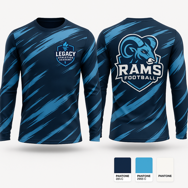 Long Sleeve Performance Shirt, Rams Football, , Teamtime, Team time, sublimation, custom sports apparel, team uniforms, spirit wear, spiritwear, sports uniforms, custom shirts, team store, custom team store, fundraiser sports, apparel fundraiser