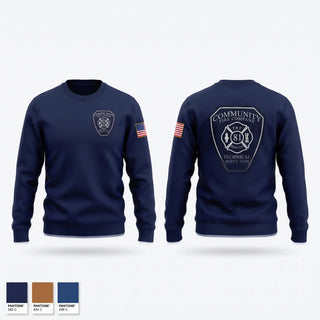 Crew Neck Sweatshirt, Community Fire / Rescue, Fire Department, Teamtime, Team time, sublimation, custom sports apparel, team uniforms, spirit wear, spiritwear, sports uniforms, custom shirts, team store, custom team store, fundraiser sports, apparel fundraiser