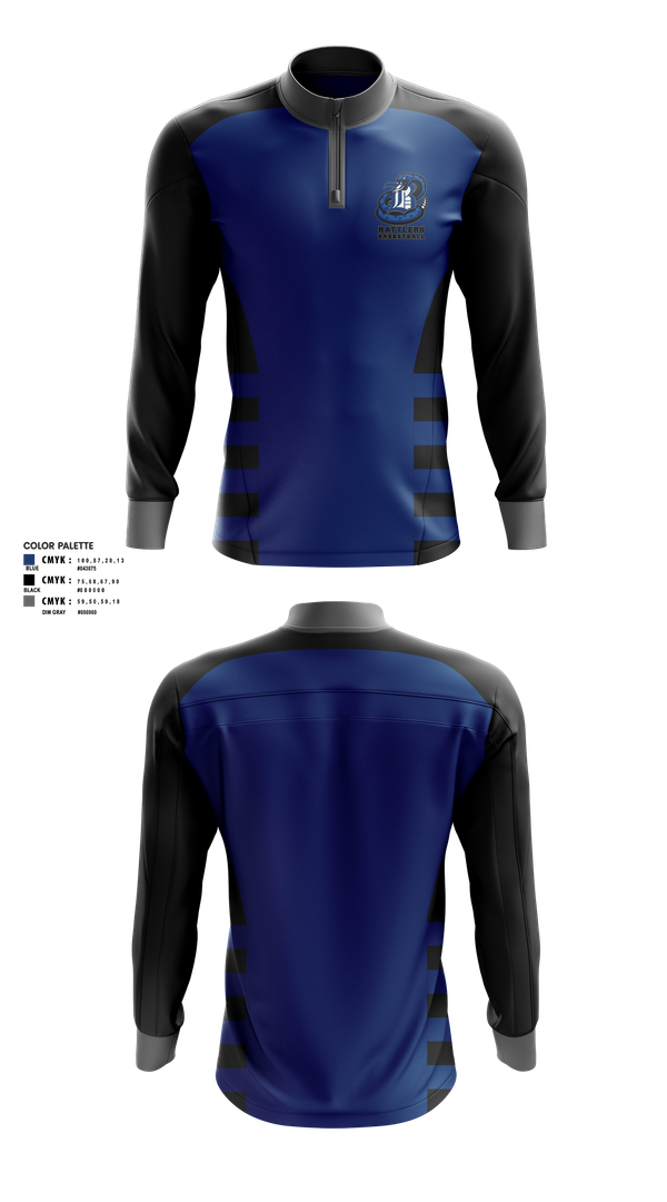 Quarter Zip Jacket, Rattlers, Men's Basketball, Teamtime, Team time, sublimation, custom sports apparel, team uniforms, spirit wear, spiritwear, sports uniforms, custom shirts, team store, custom team store, fundraiser sports, apparel fundraiser