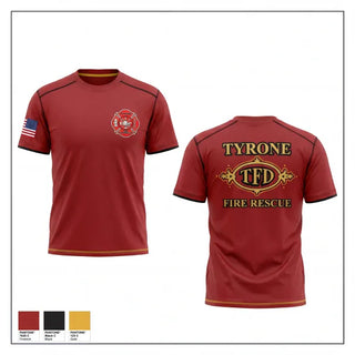 Old School Cotton Feel Shirt, Tyrone Fire Department, Fire Department, Teamtime, Team time, sublimation, custom sports apparel, team uniforms, spirit wear, spiritwear, sports uniforms, custom shirts, team store, custom team store, fundraiser sports, apparel fundraiser