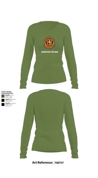 Womens Long Sleeve Vneck Shirt, Magnificent bastards, , Teamtime, Team time, sublimation, custom sports apparel, team uniforms, spirit wear, spiritwear, sports uniforms, custom shirts, team store, custom team store, fundraiser sports, apparel fundraiser