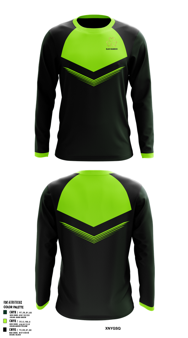 Long Sleeve Performance Shirt, Black Shamrocks, , Teamtime, Team time, sublimation, custom sports apparel, team uniforms, spirit wear, spiritwear, sports uniforms, custom shirts, team store, custom team store, fundraiser sports, apparel fundraiser