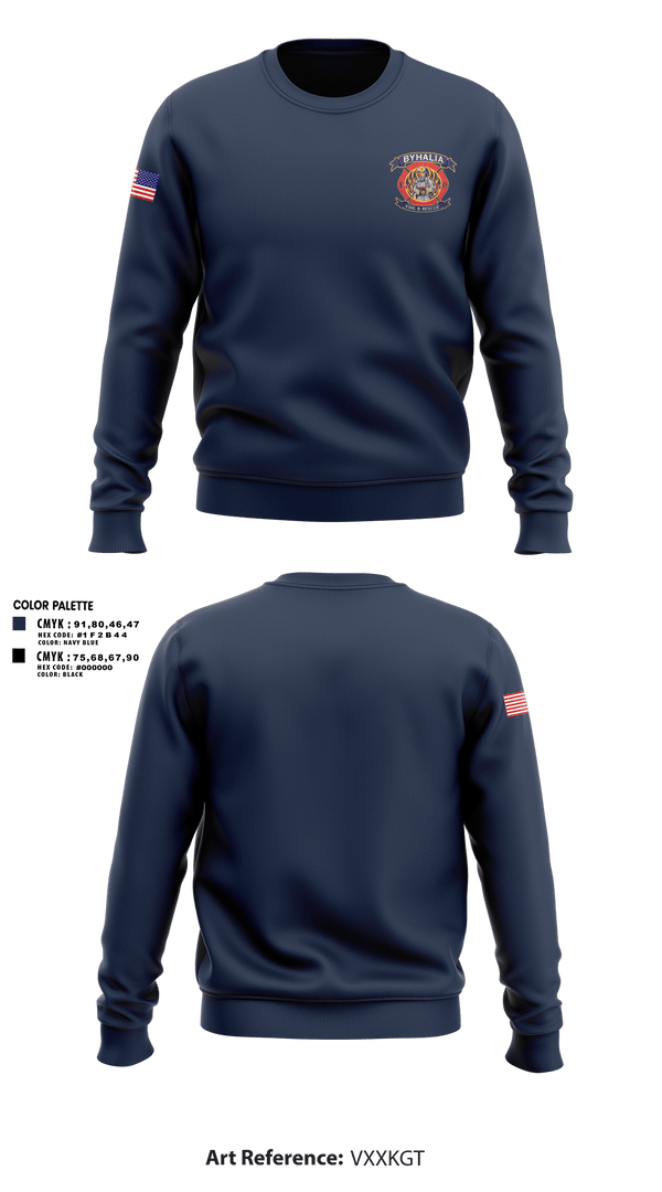 Crew Neck Sweatshirt, Byhalia Fire and Rescue, Fire Department, Teamtime, Team time, sublimation, custom sports apparel, team uniforms, spirit wear, spiritwear, sports uniforms, custom shirts, team store, custom team store, fundraiser sports, apparel fundraiser
