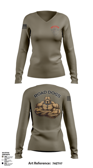 Womens Long Sleeve Vneck Shirt, Road Dogs, Police, Teamtime, Team time, sublimation, custom sports apparel, team uniforms, spirit wear, spiritwear, sports uniforms, custom shirts, team store, custom team store, fundraiser sports, apparel fundraiser