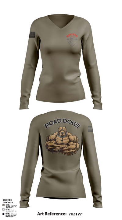 Road Dogs Women's Long Sleeve V-neck Shirt - 1